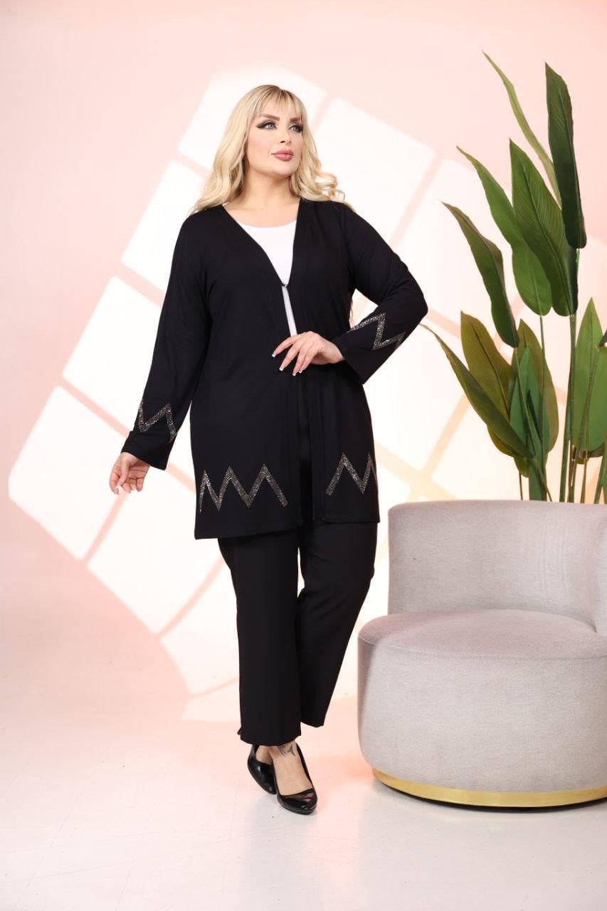 Taş detaylı hırka ceket