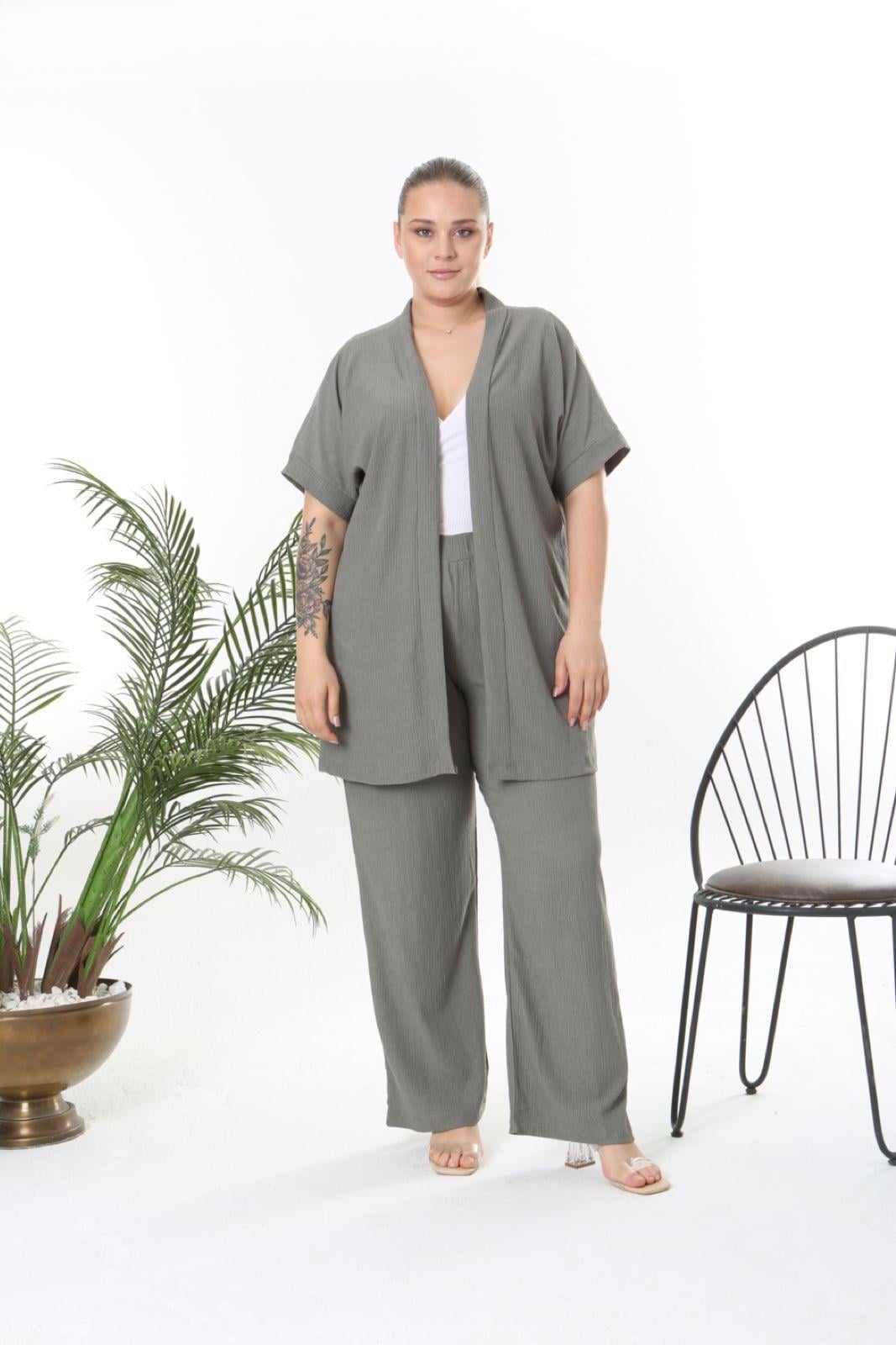 Yeşil bürümcük kumaş takım 