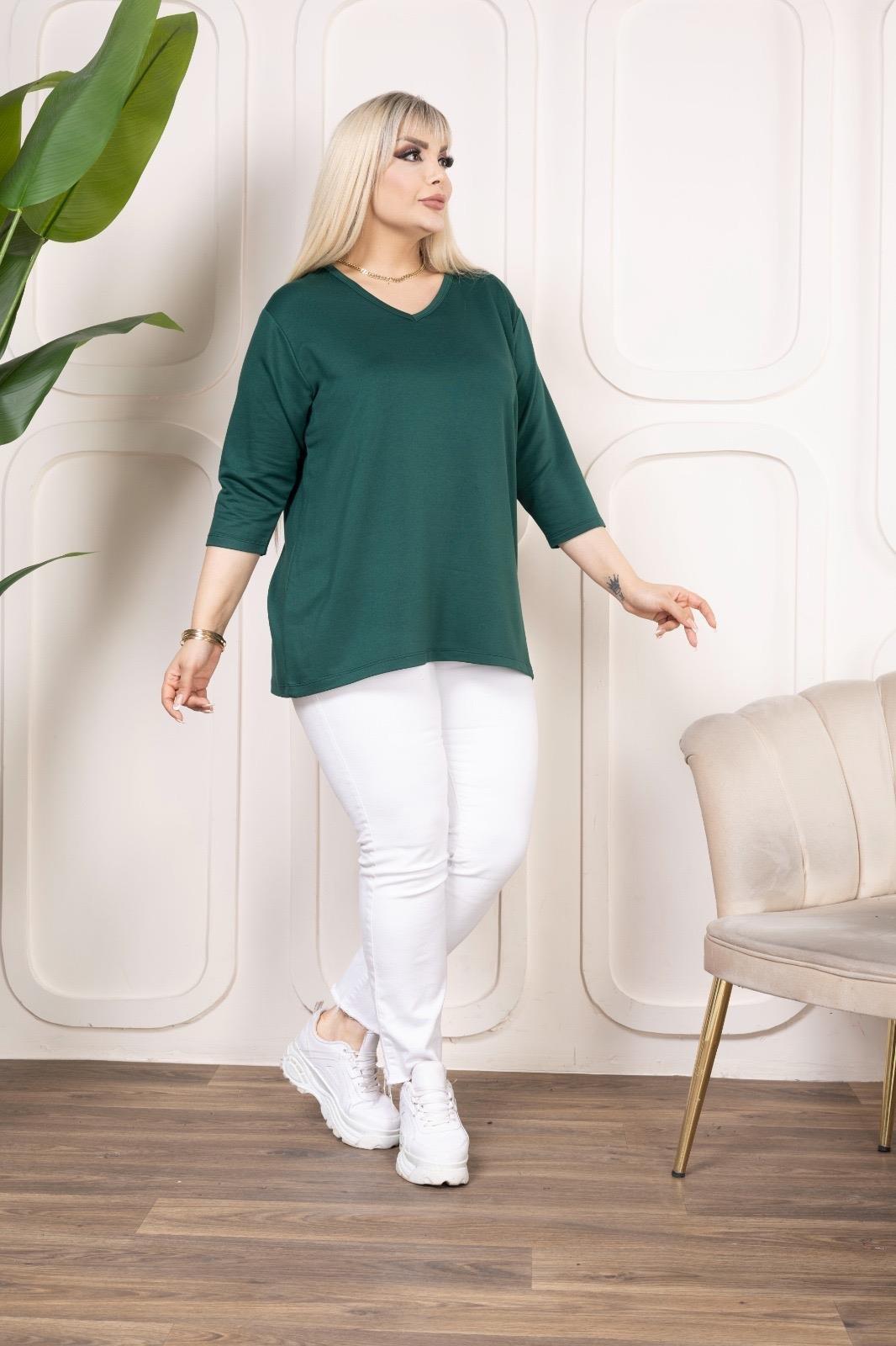 Yeşil truvakar kol bluz 