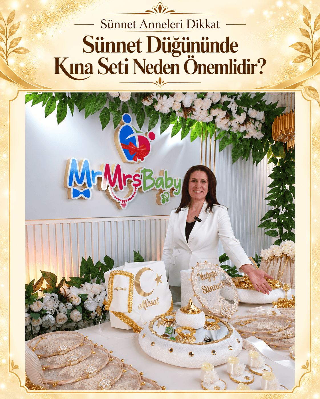 Sünnet anneleri için şık ve kişiye özel MrMrsBaby sünnet kına seti
