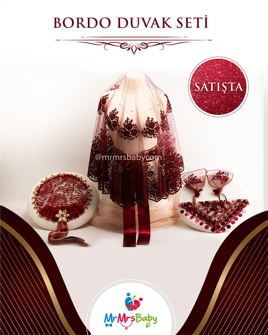 Bordo Duvak Seti