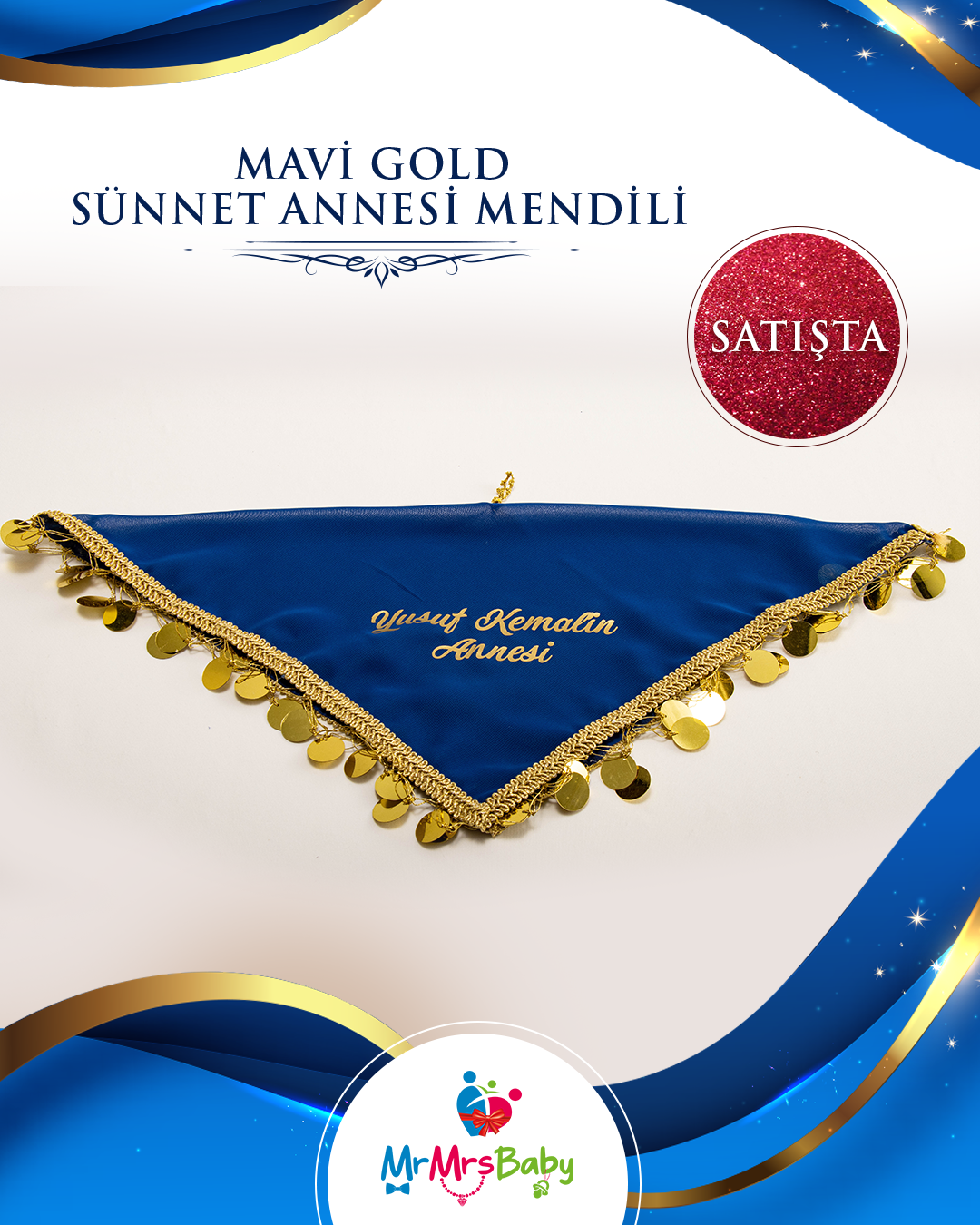 El Yapımı Mavi Gold  Sünnet Annesi Kına Halay  Mendili