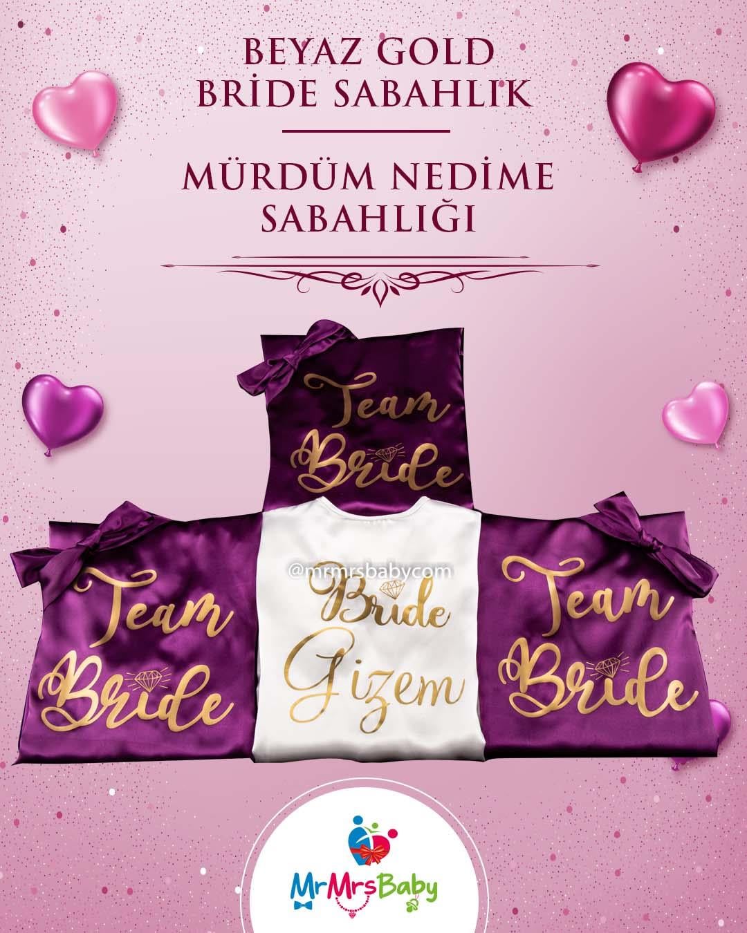 İsimli Nedime Sabahlıği  Mor