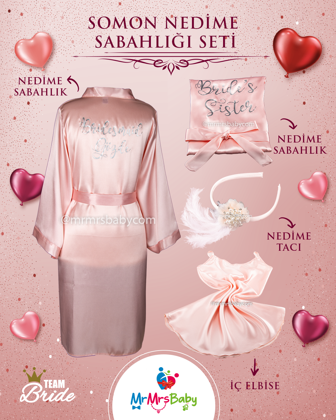 İsimli Nedime Sabahlıği  Somon 