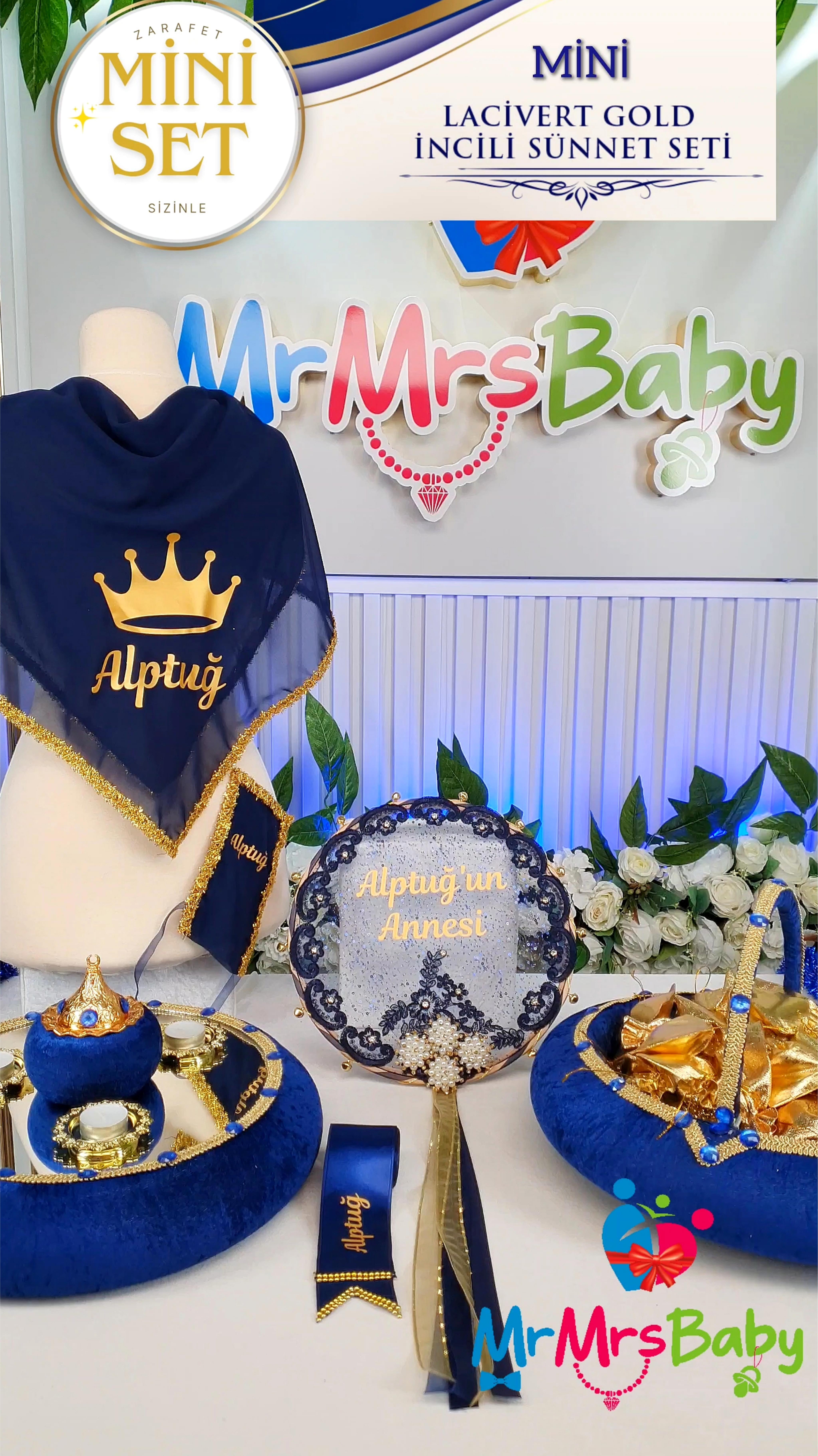 Mini Lacivert Gold Sünnet Kına Seti
