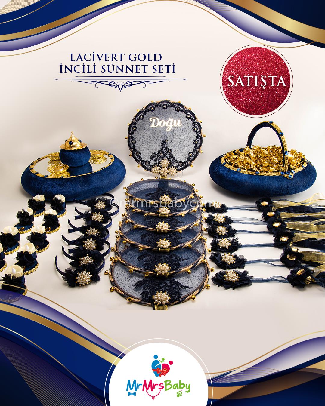 Simli Lacivert  Gold Sünnet  Kına Seti