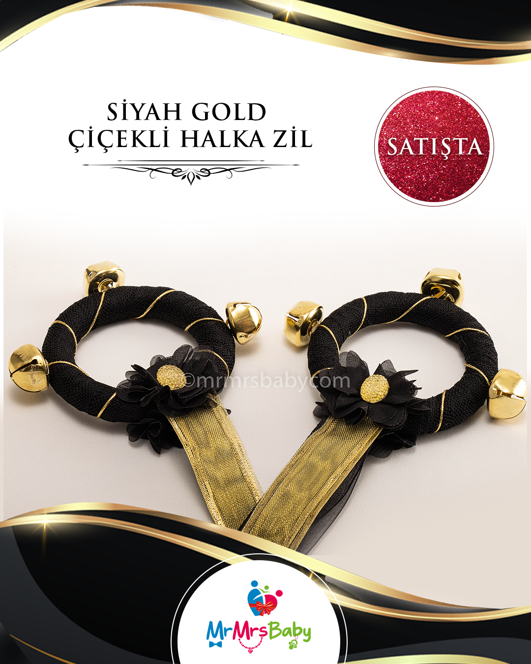 Siyah Gold Halka Zil 10 Adet