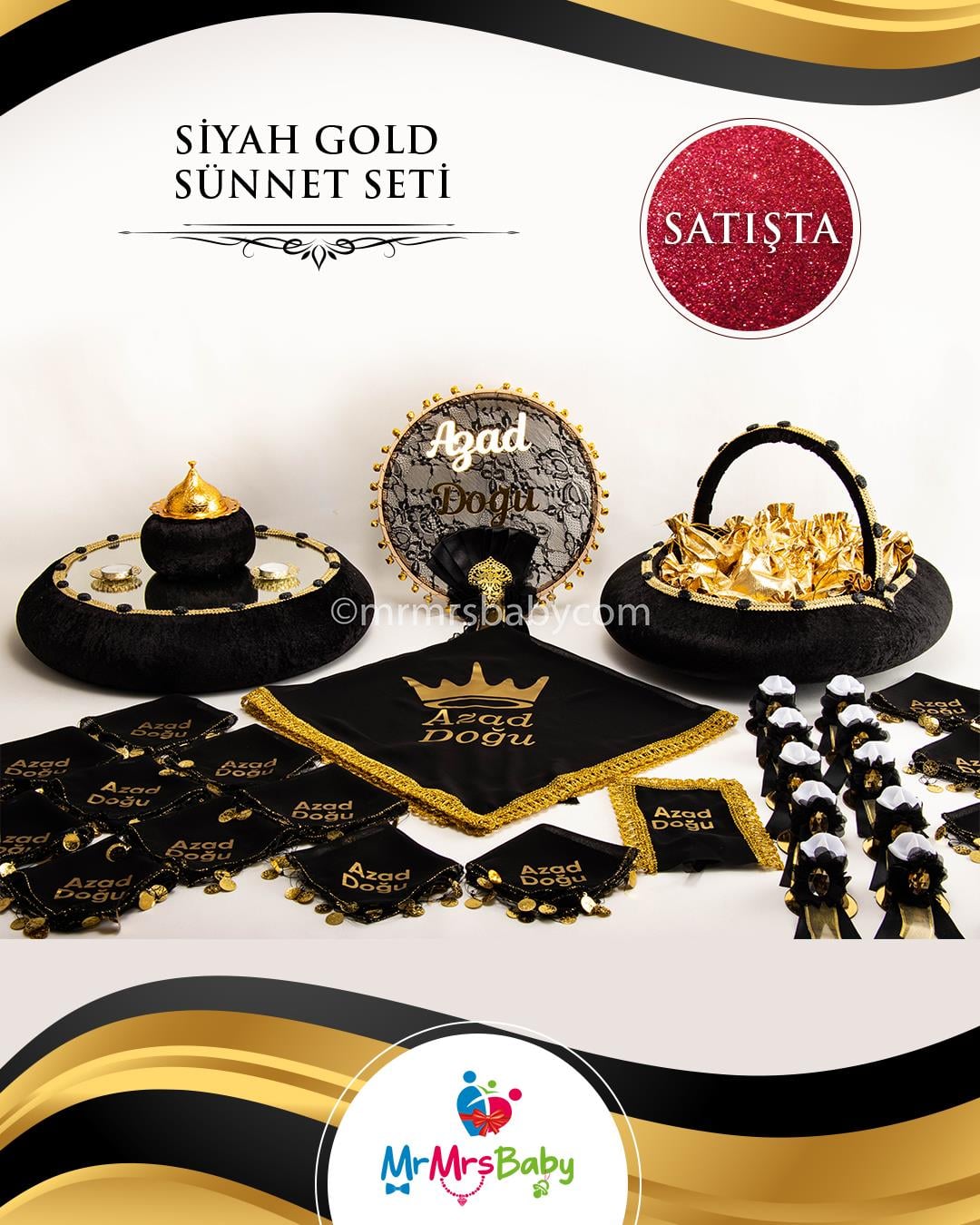 Siyah Gold Sünnet Kına Seti