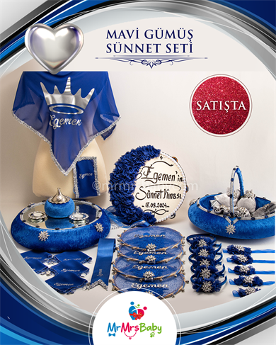 Mavi Gümüş Sünnet Kına Seti
