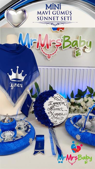 Mini Mavi Gümüş  Sünnet Kına Seti