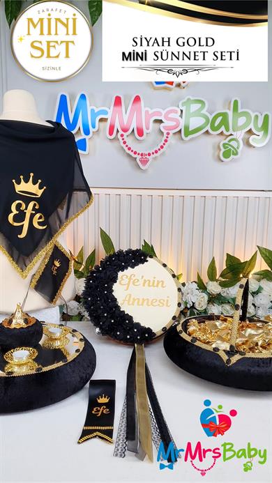 Mini Siyah Gold Sünnet Kına Seti
