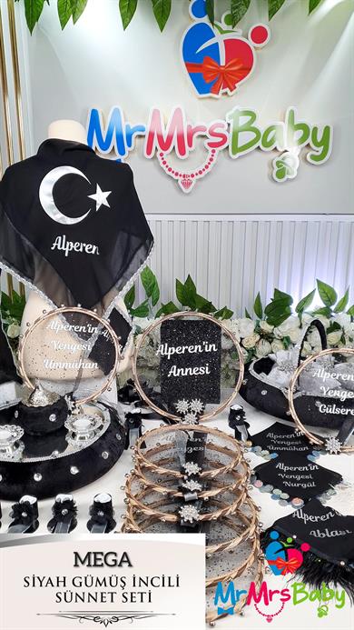 Siyah Gümüş Mega Sünnet Kına Seti