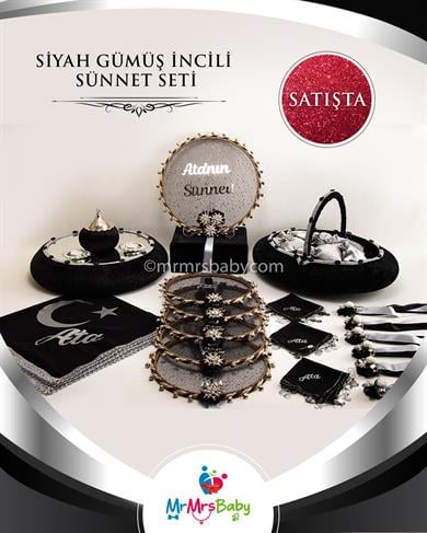 Siyah Gümüş Sünnet Kına Seti