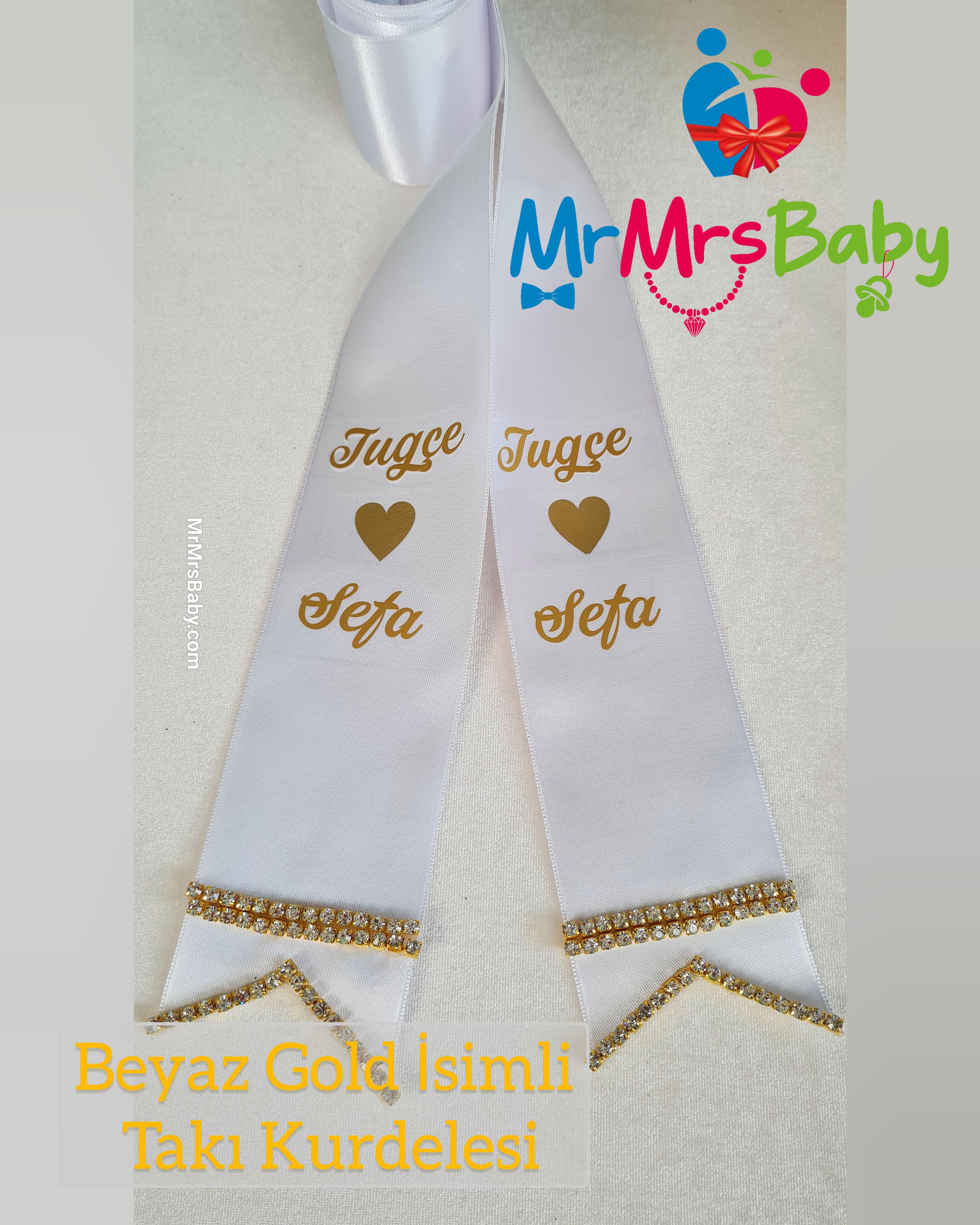 Beyaz İsimli Takı Kurdelesi