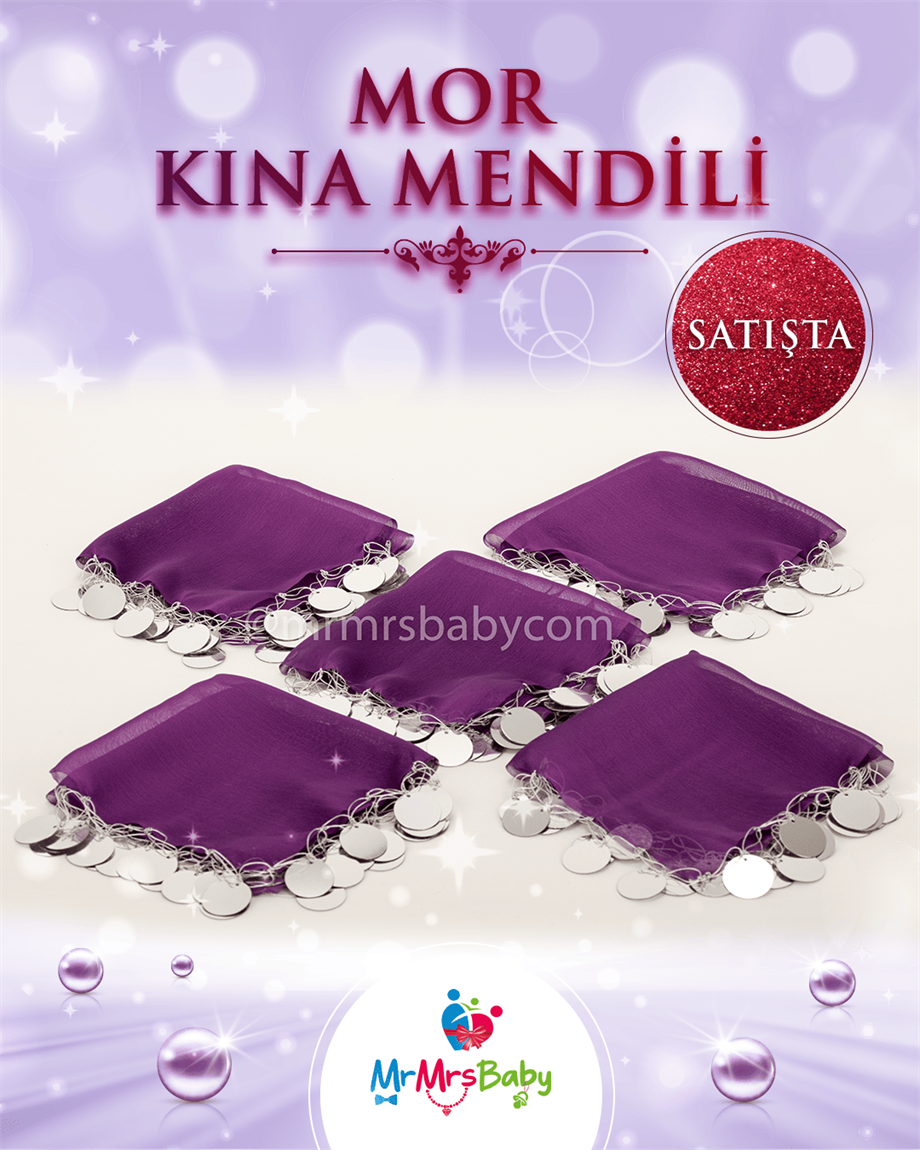 El Yapımı Mor  Kına Halay  Mendili