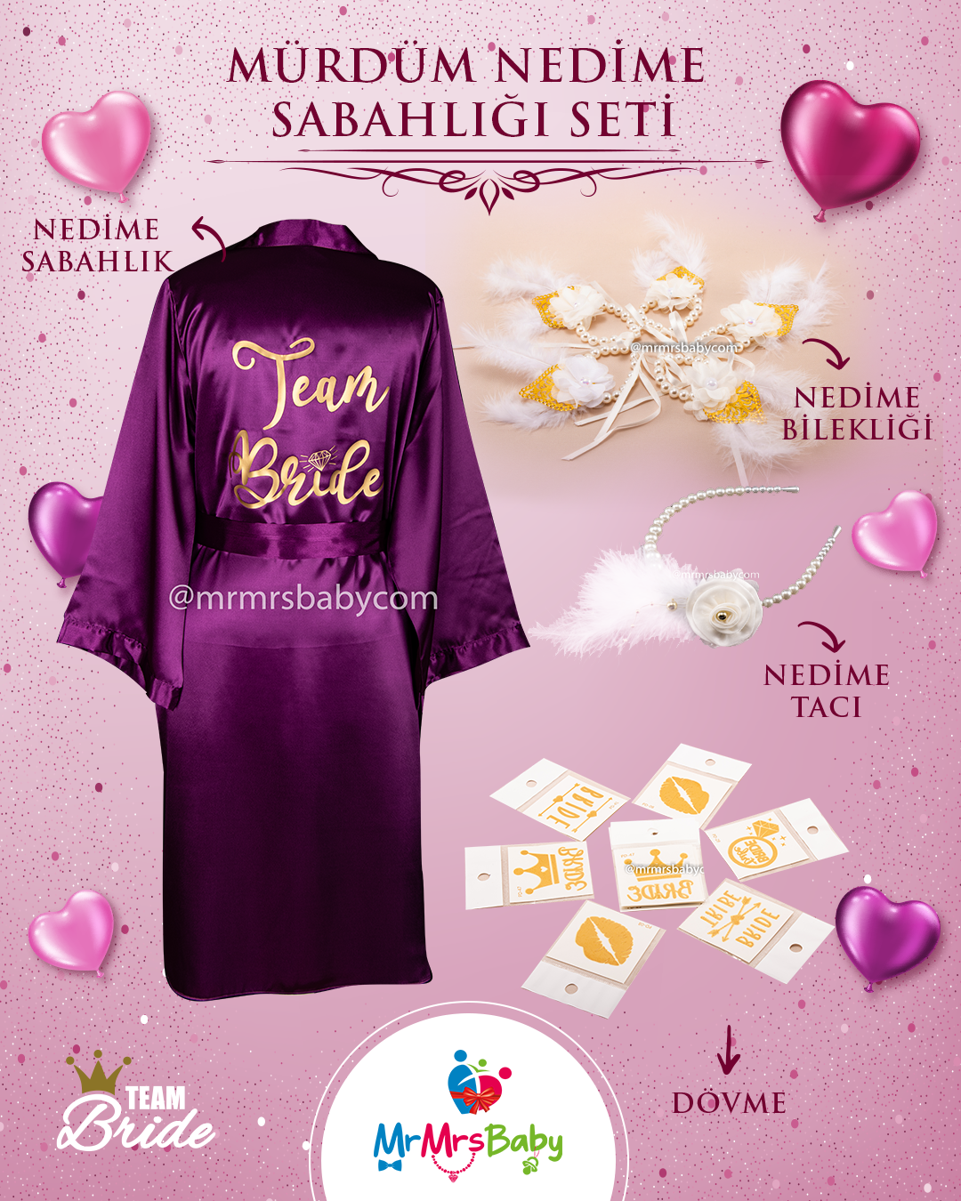 İsimli Nedime Sabahlıği  Mor