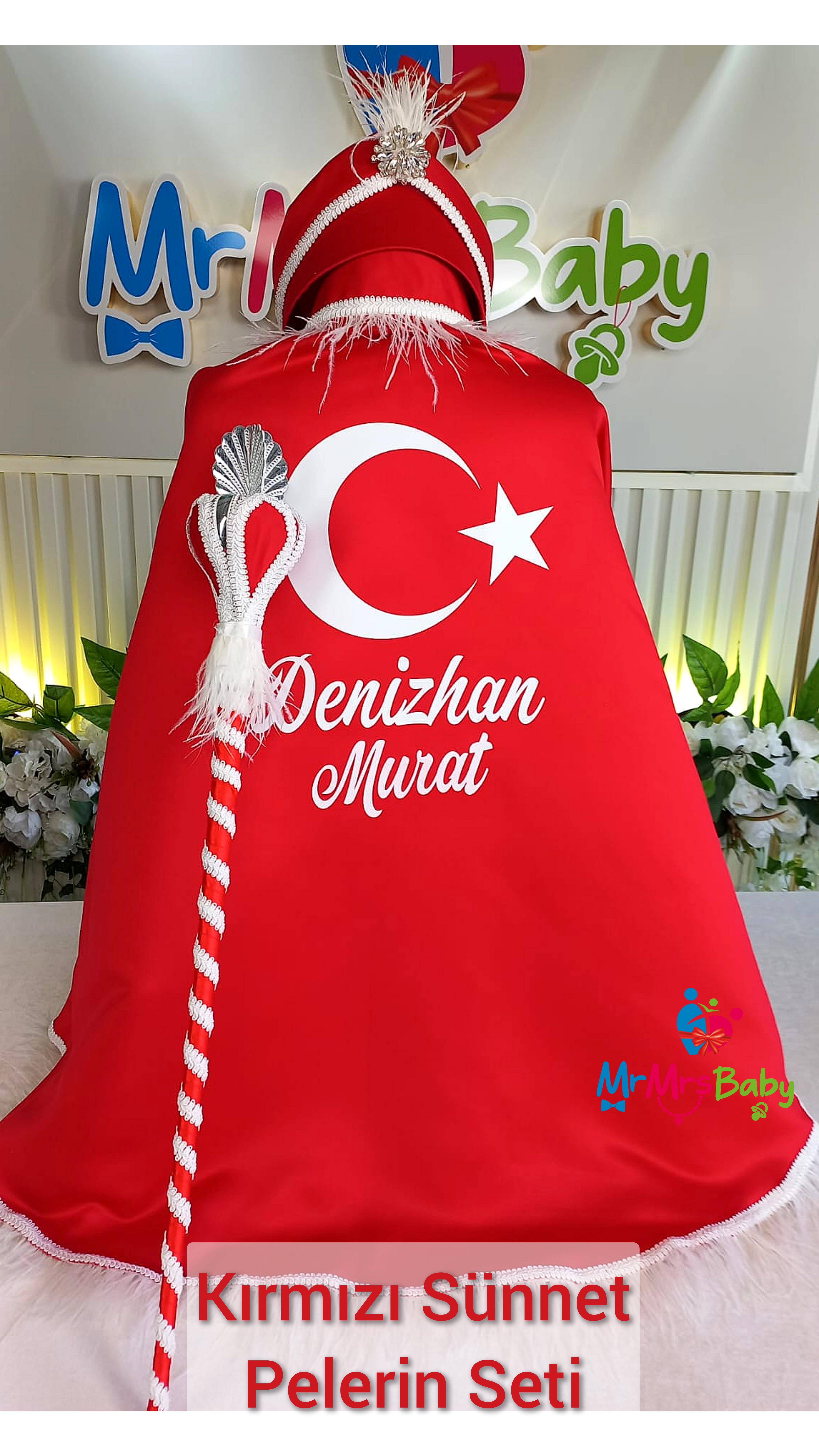 Kırmızı Beyaz  Sünnet  Pelerin Takımı