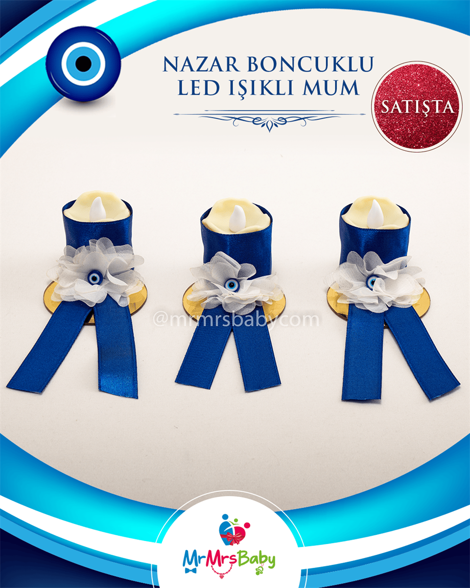 Led Işıklı Nazar Boncuklu Kına Mumu