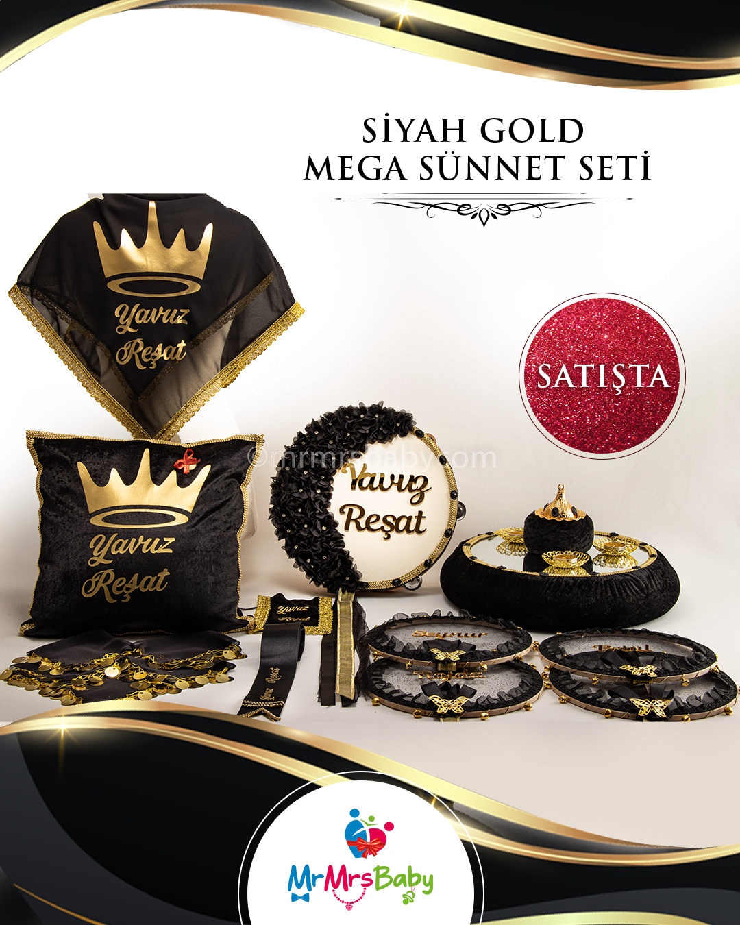 Mega Siyah Gold Sünnet Kına Seti