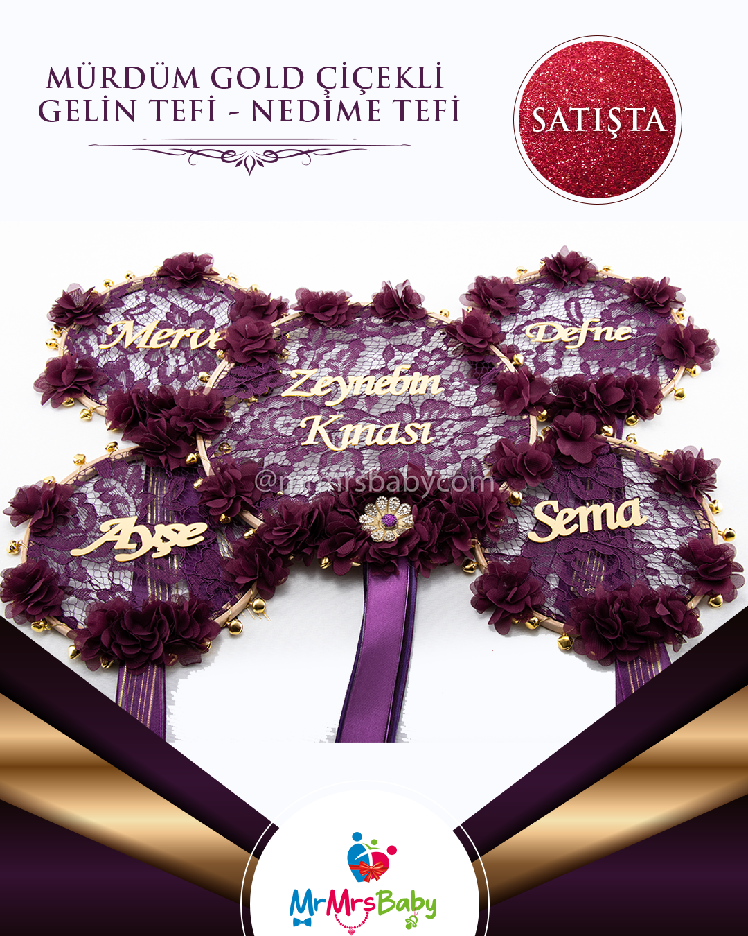 Mürdüm Dantelli  Lazer  Güllü Pleksi İsimli Nedime Tefi