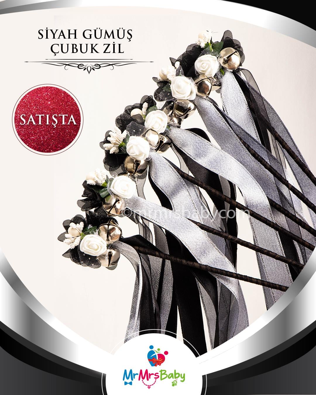 Siyah Gümüş Çubuk Zil
