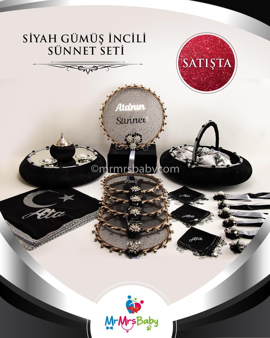 Siyah Gümüş Sünnet Kına Seti