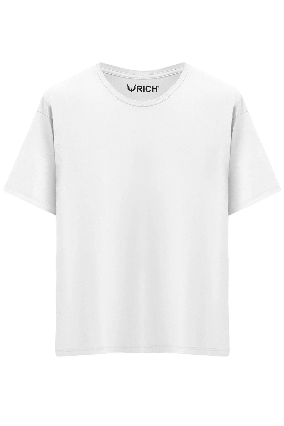 Erkek %100 Pamuk Oversize Tişört Basic Bisiklet Yaka Kısa Kollu T-Shirt