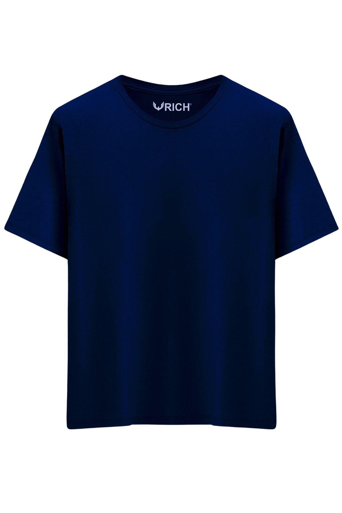 Erkek %100 Pamuk Oversize Tişört Basic Bisiklet Yaka Kısa Kollu T-Shirt
