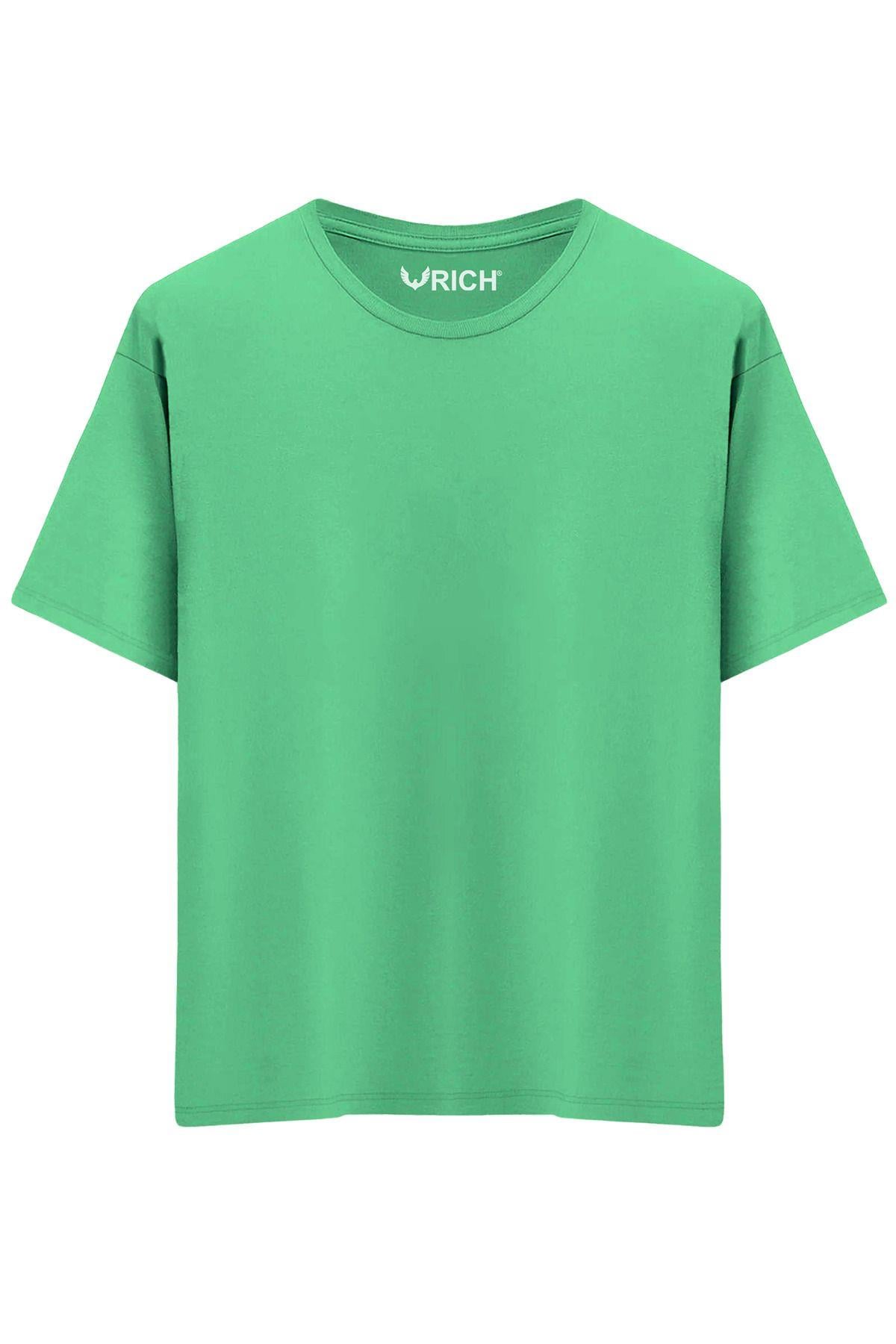 Erkek %100 Pamuk Oversize Tişört Basic Bisiklet Yaka Kısa Kollu T-Shirt