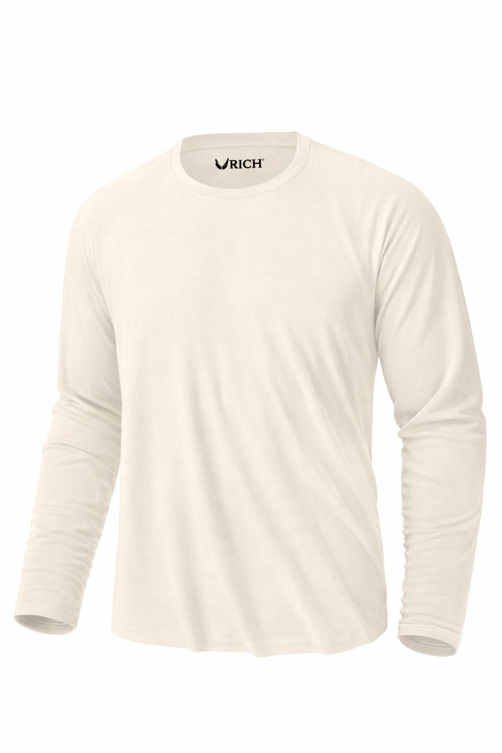Erkek Ekru Basic Uzun Kollu Tişört Sporcu Body T-shirt