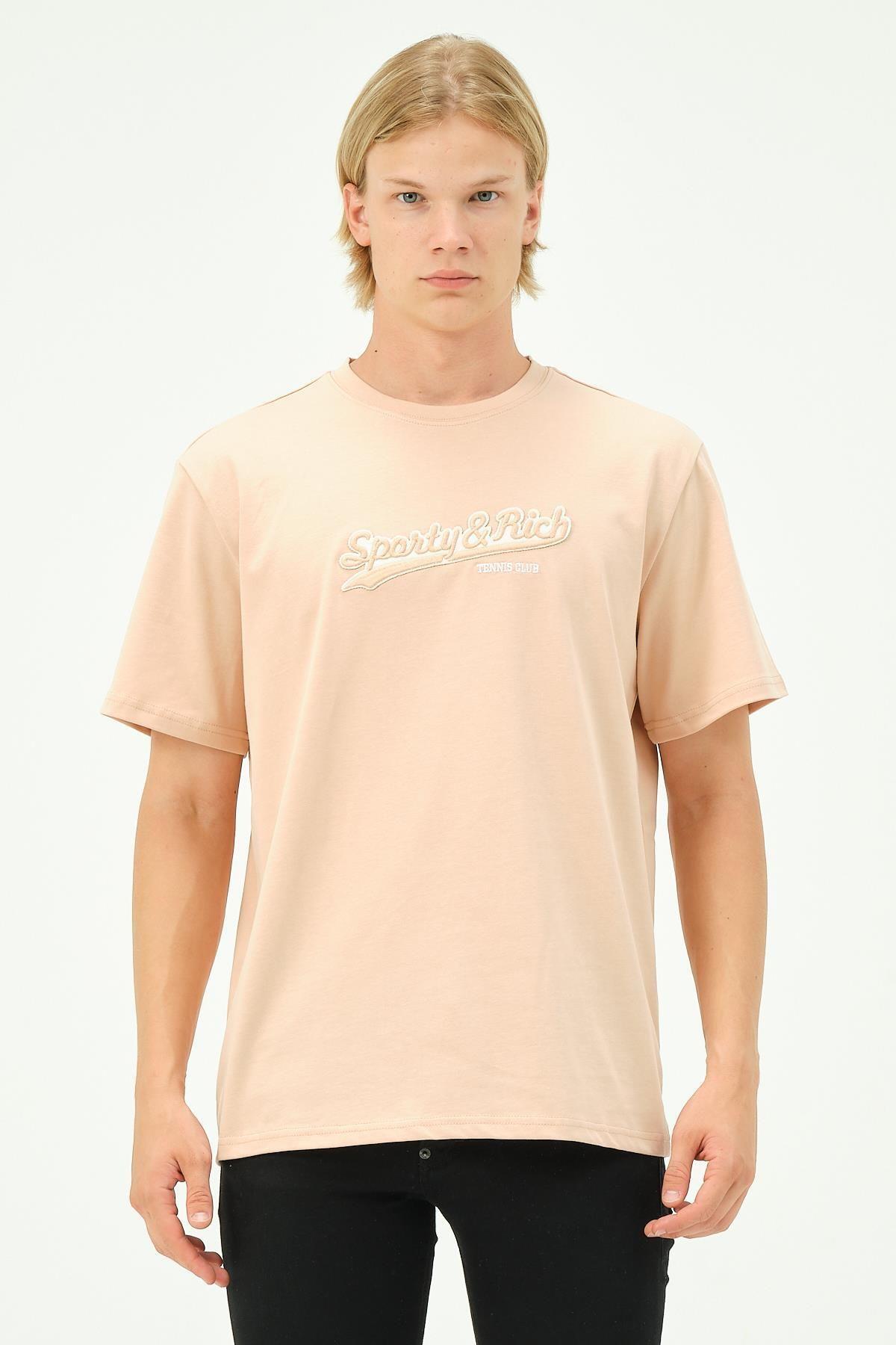 Erkek Nakış Baskılı Spor Oversize Tişört tshirt