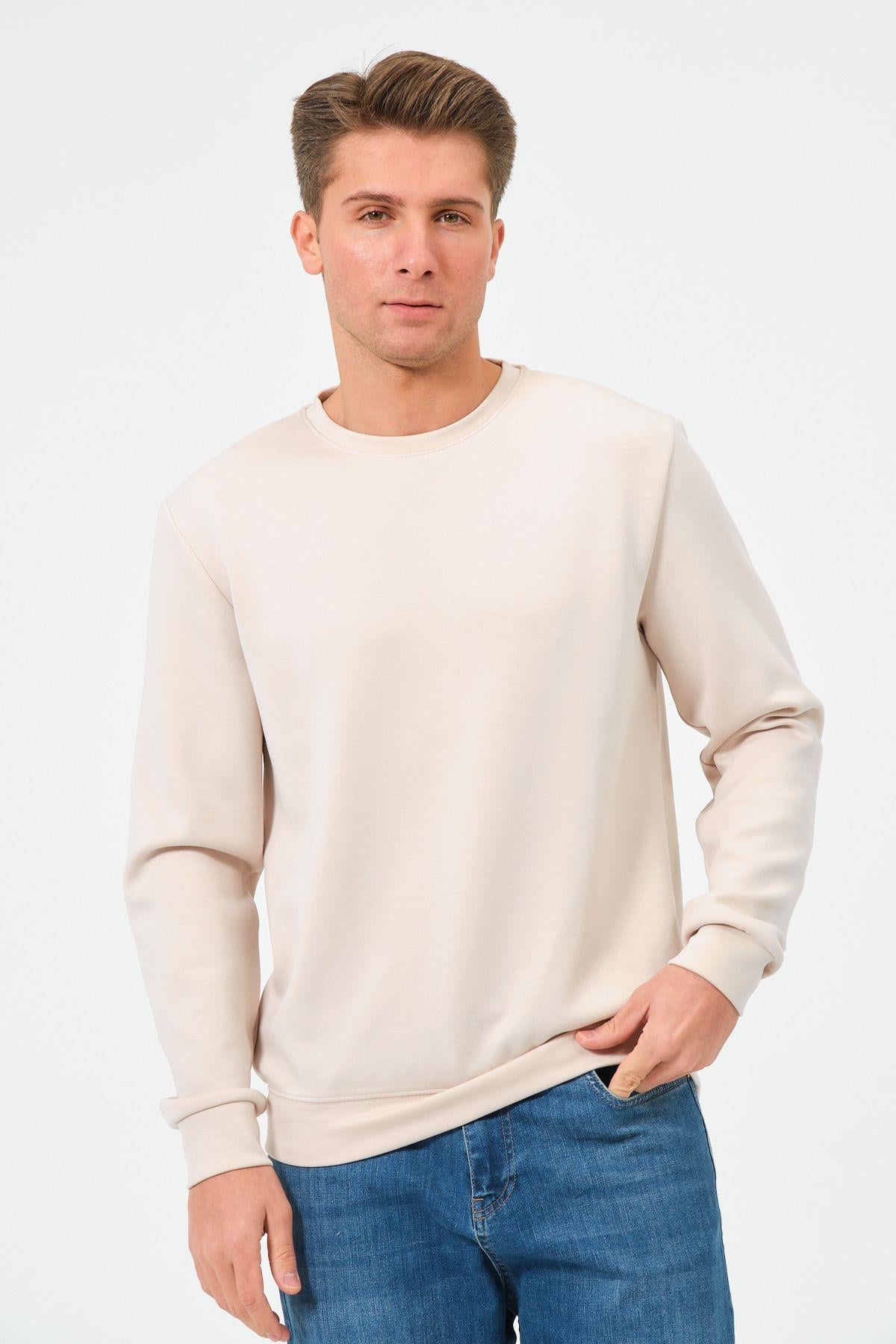 Erkek Oversize Bisiklet Yaka Sucuba Sweatshirt