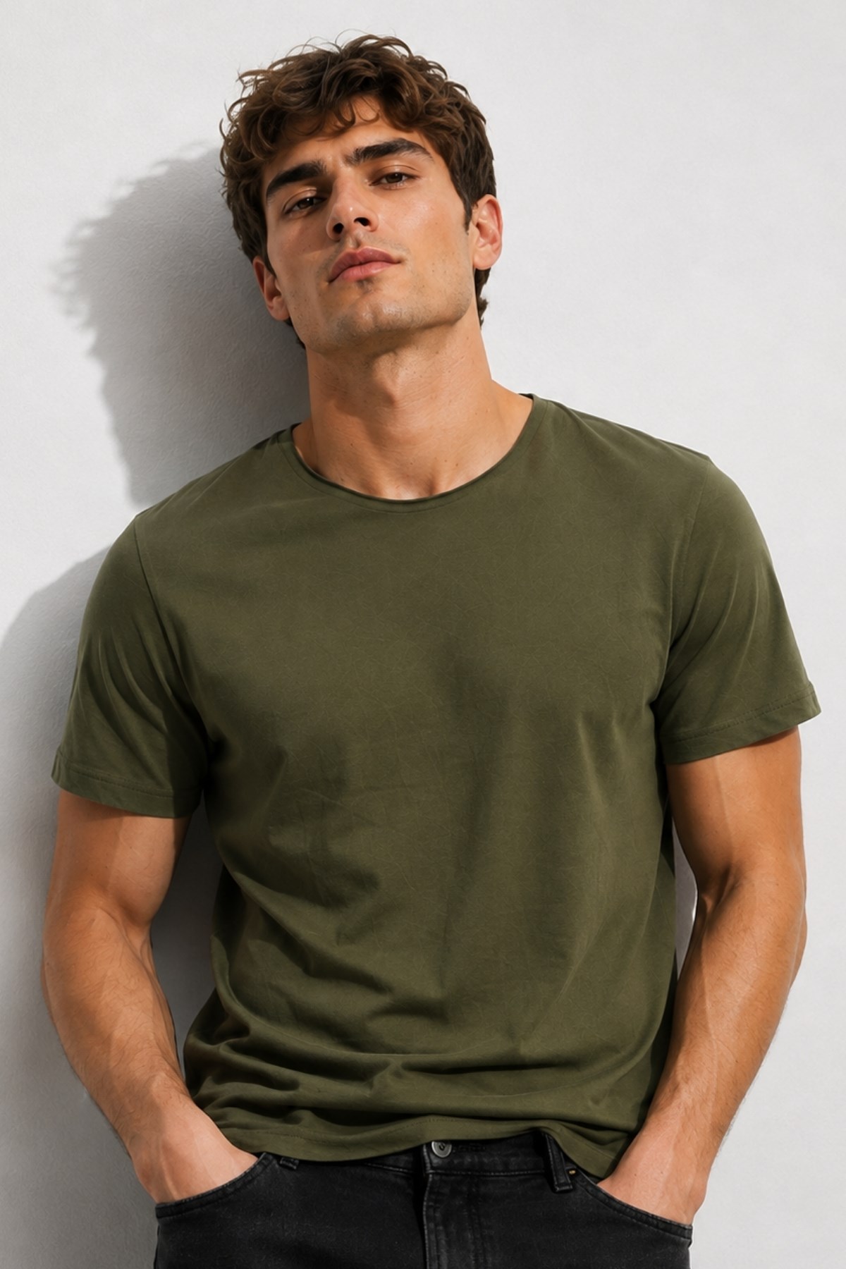 Haki Erkek Basic T-shirt