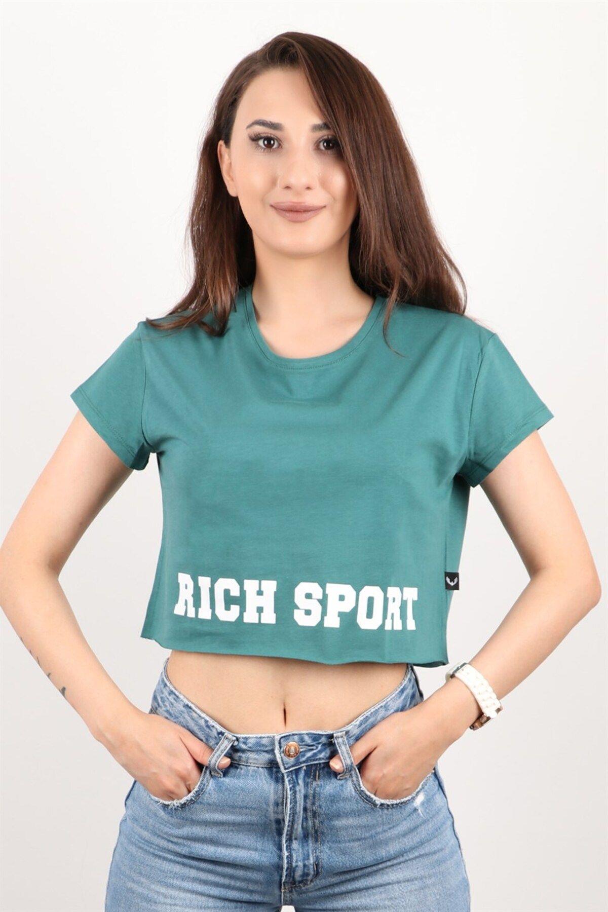 Kadın Kısa Kollu Crop Bluz