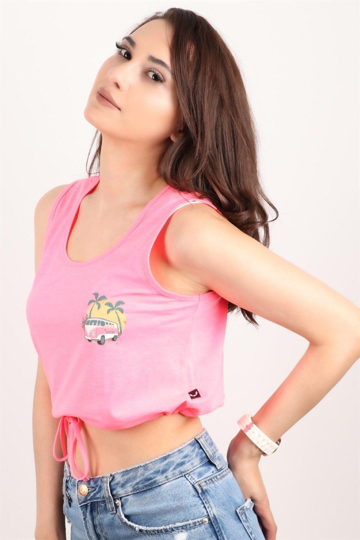 Kadın Kolsuz Crop Bluz