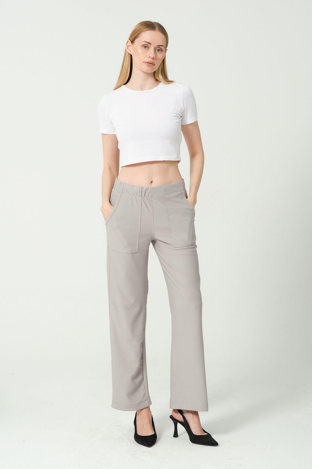 Kadın Yüksek Bel Bol Paça Pantalon