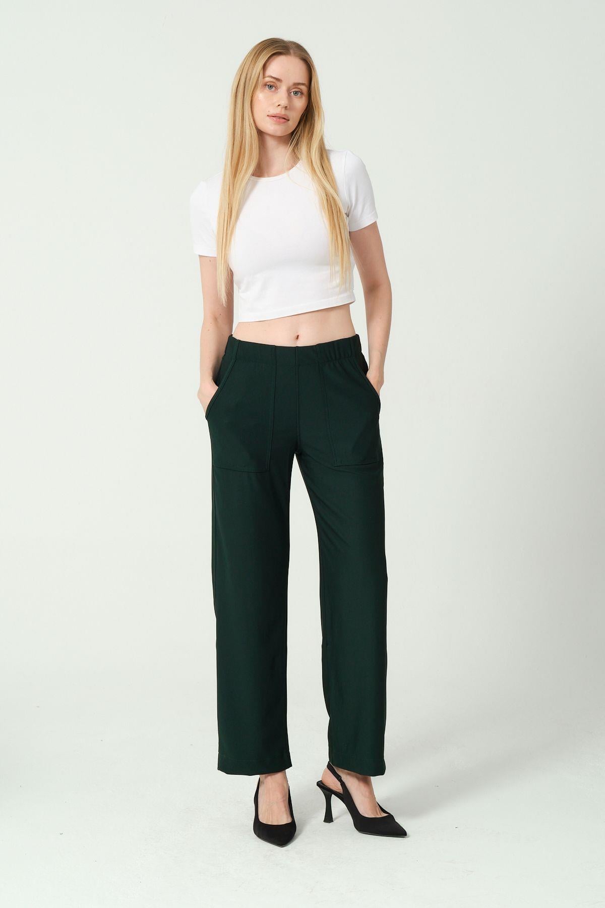 Kadın Yüksek Bel Bol Paça Pantalon