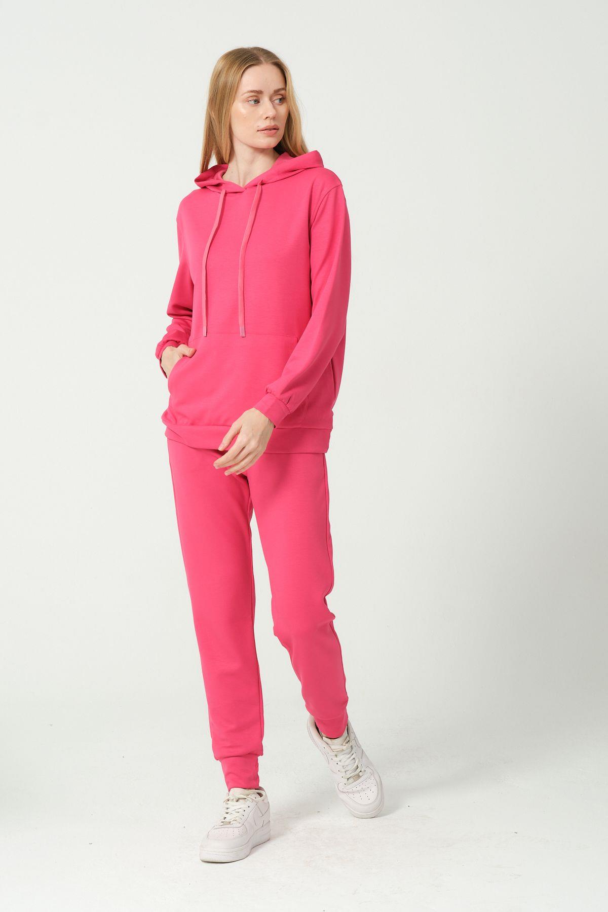 Kadın Yumuşak Kumaş Eşofman Takımı Eşofman Altı ve Sweatshirt