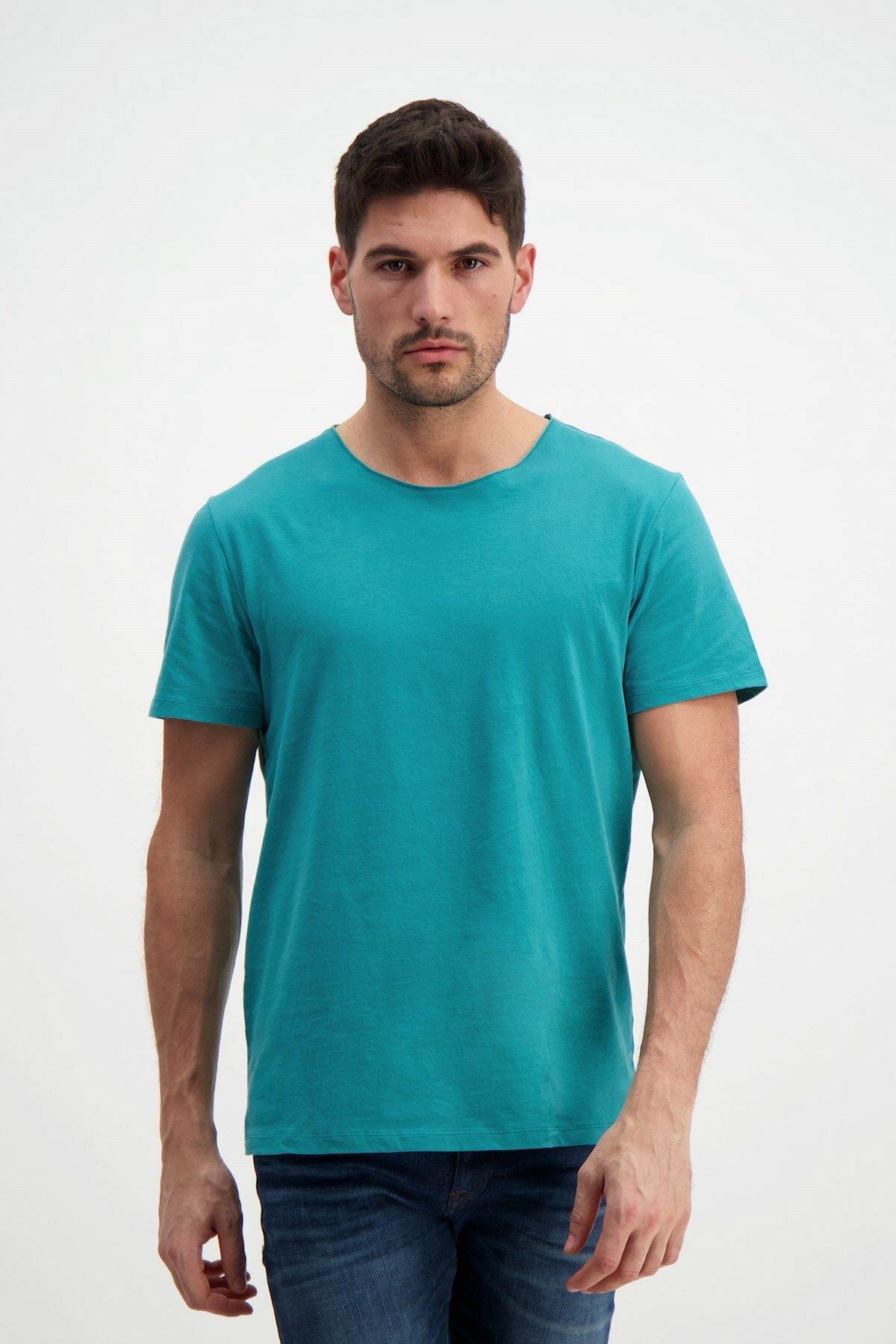 Rich Erkek Yıkamalı Basic T-shirt Tişört %100 Pamuk Tişört