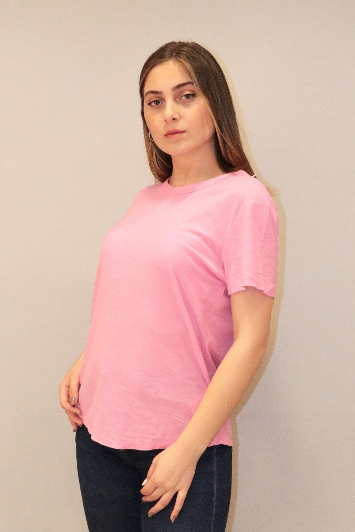 Rich Kadın Organik Bisiklet Yaka T-shirt %100 Pamuk Tişört
