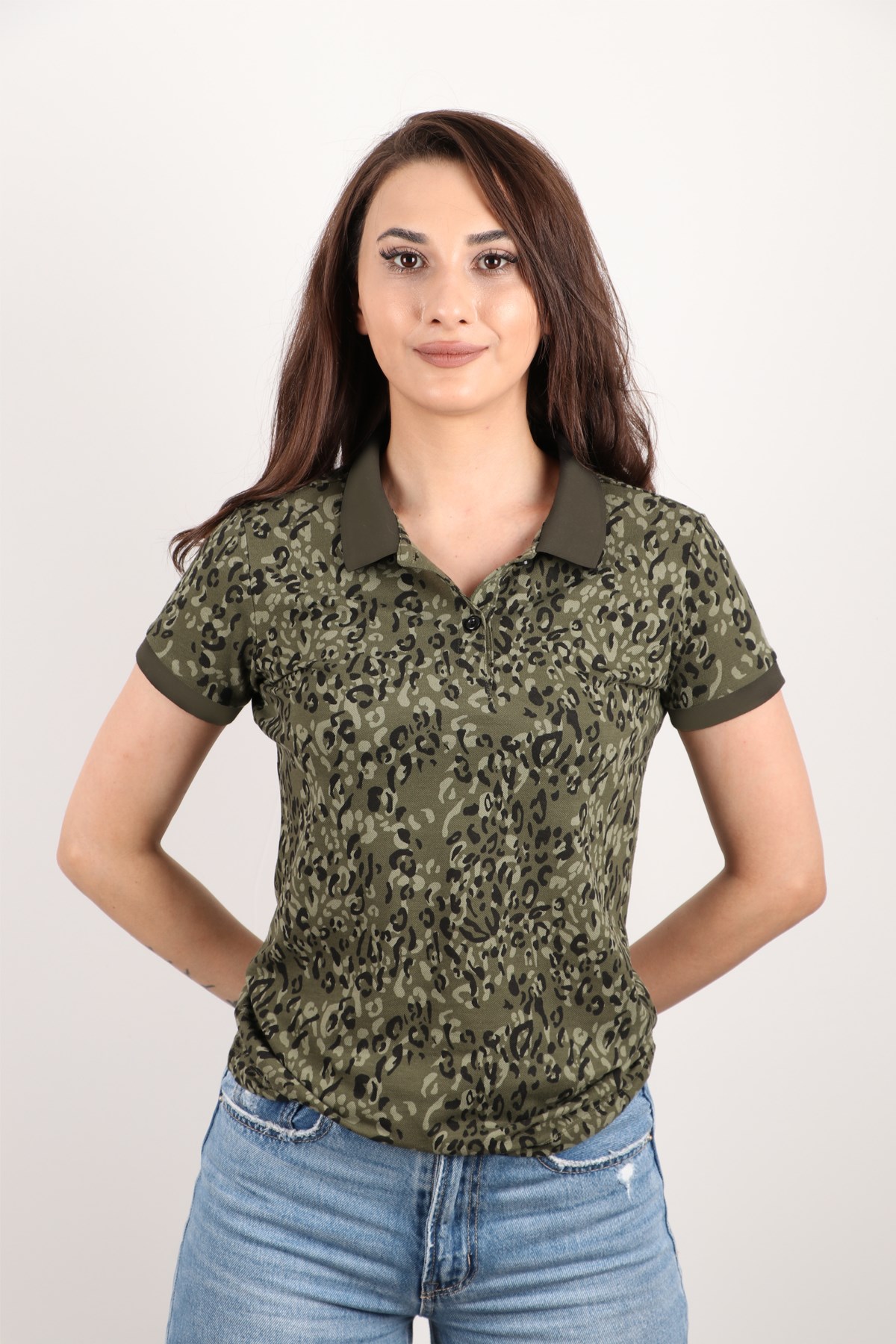 Kadın Polo Yaka Desenli T-shirt | Polo Yaka Tshirt Modelleri - RICH |  rich.com.tr