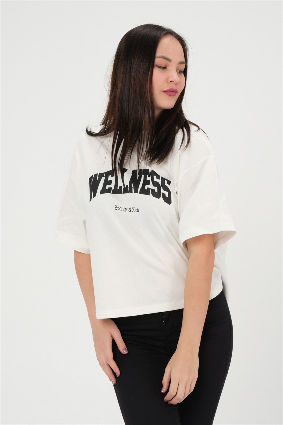 Oversize kadın T-shirt %100 Pamuk Tişört