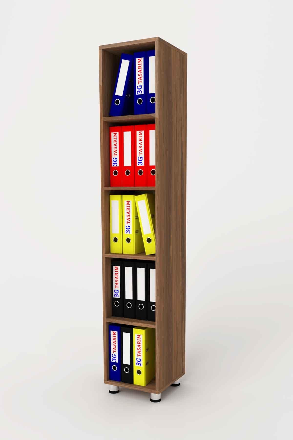 3G Tasarım Açık Raflı Kitaplık ve Dosya Dolabı 35x35x190h