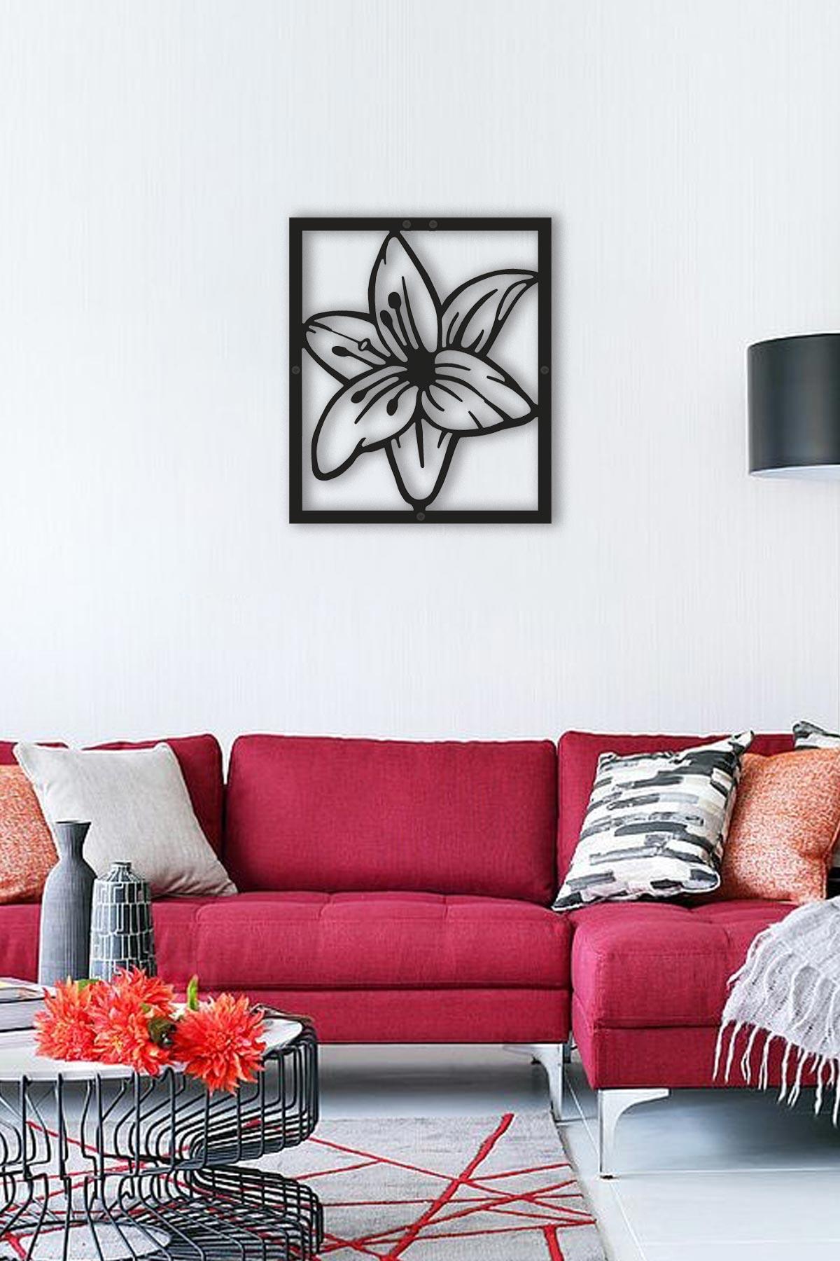 Dekoratif Metal Çiçek Tablo Ebegümeci (Malva sylvestris)25x51,5 cm