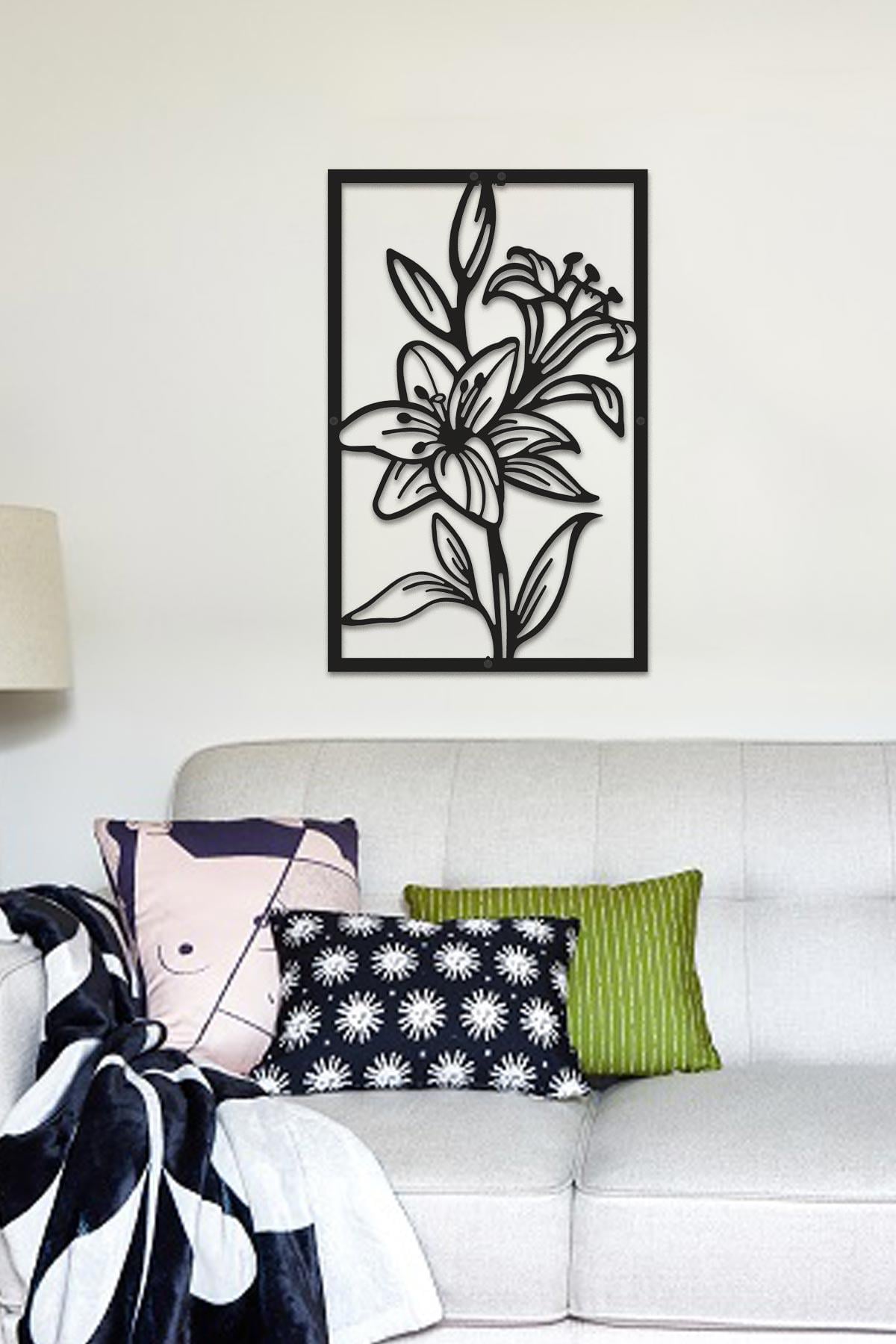 Metal Çiçek Tablo Liliy 35x55 