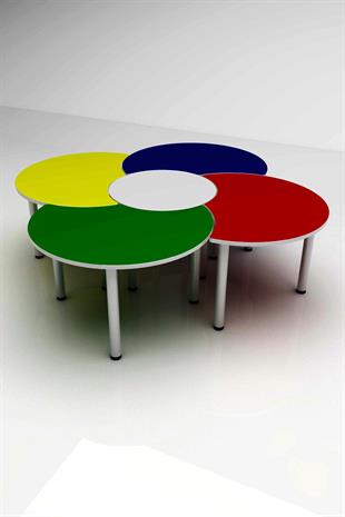 3G Tasarım Anaokulu Çiçek Papatya Masa Q:180 cm