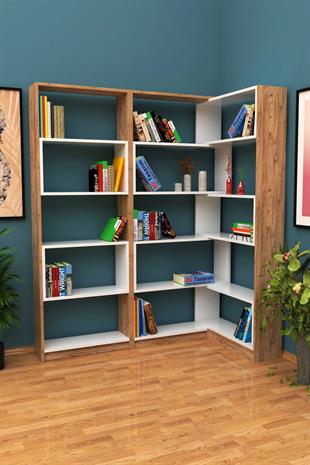 3G Tasarım Köşe Kitaplık Kutulu