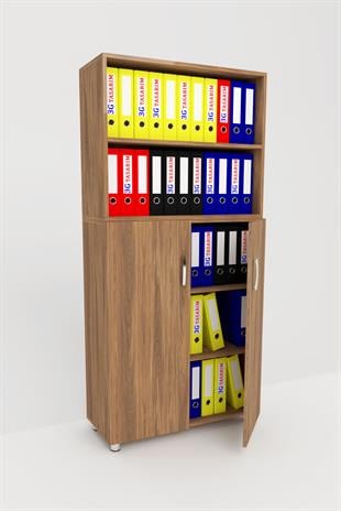 3G Tasarım Modüler İki Raflı İki kapaklı Ofis Dolabı Evrak Dolabı Dosya Dolabı