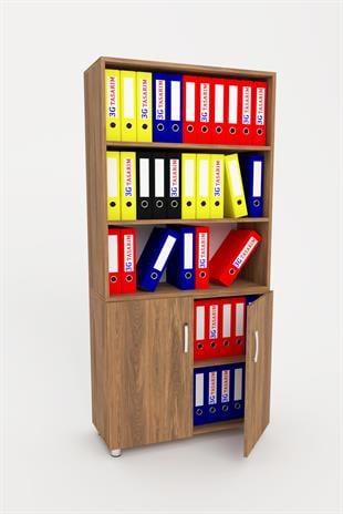 3G Tasarım Modüler Üç Raflı İki Kapaklı Ofis Dolabı Evrak ve Dosya Dolabı