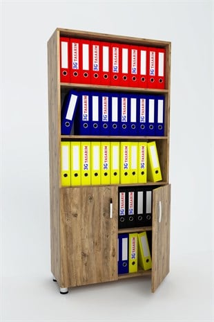 3G Tasarım Üç Raflı İki Kapaklı Ofis Dolabı Evrak ve Dosya Dolabı